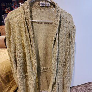 Cato 26/28 lime crochet blazer peplum